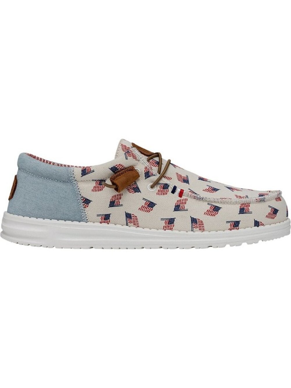 Hey Dude Men's Wally Patriotic Americana US flag Denim Slip on Sneaker 13 US New - Picture 2 of 9